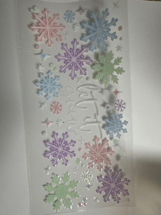 Let It Snow- Pastel Snowflakes Cup Wrap