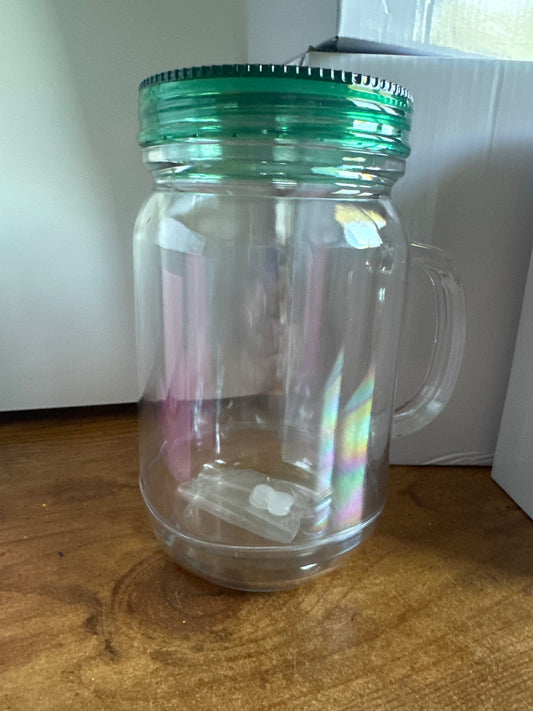 Dark green lid snowglobe tumbler 20 ounce