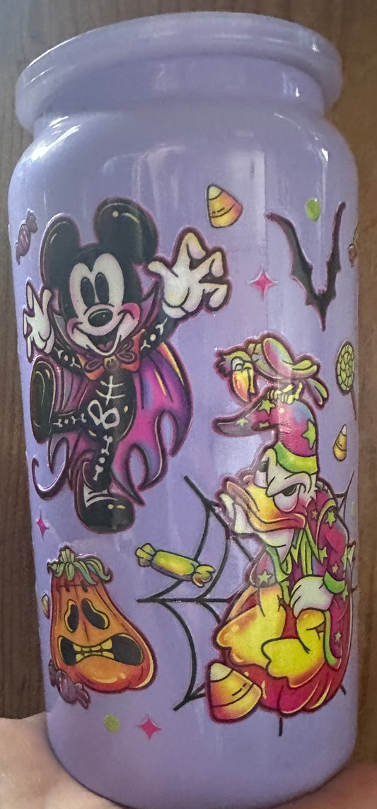 Purple 16 ounce Stainless Steel Halloween Mouse and Friends