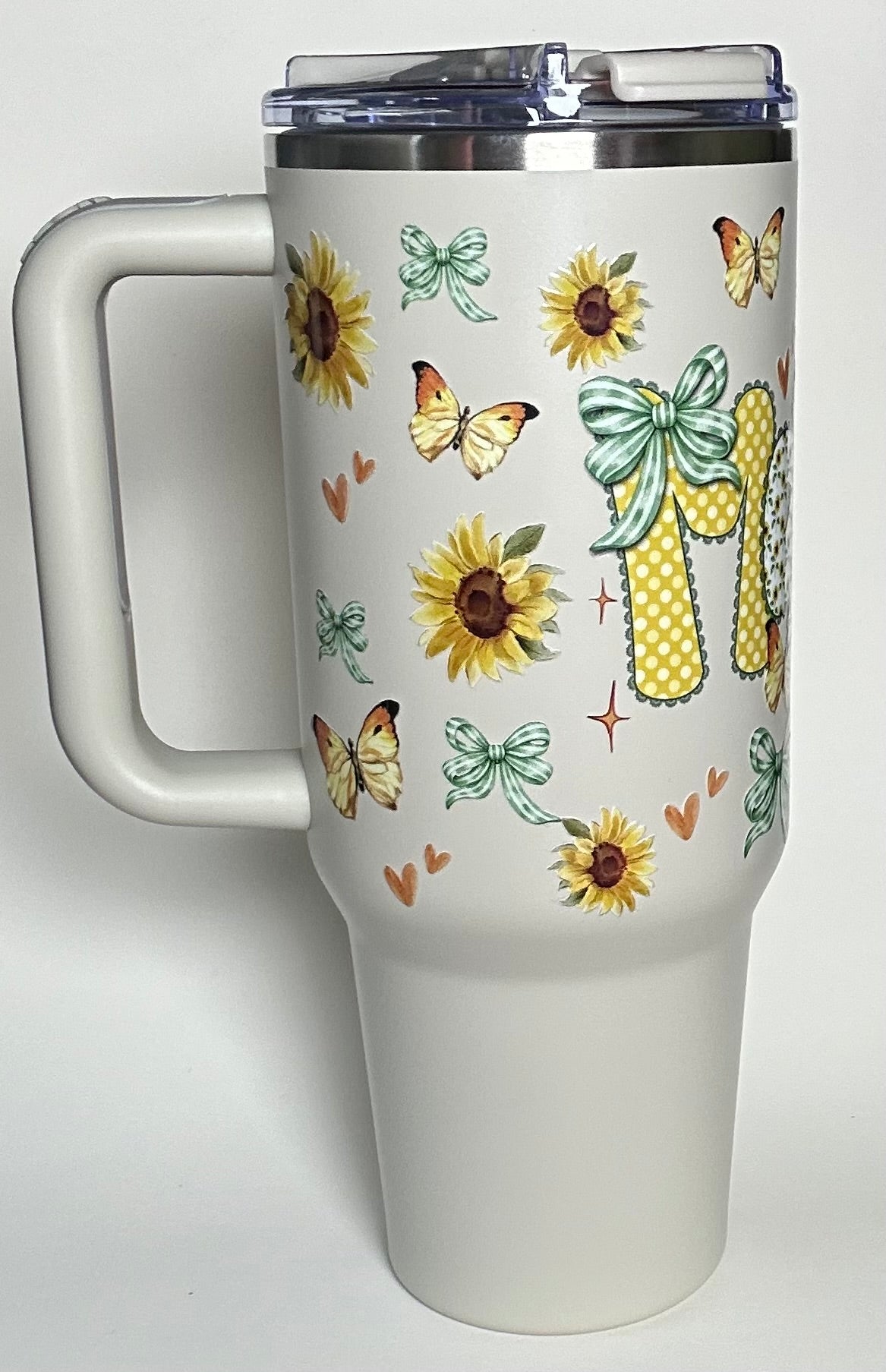 40 ounce Beige Sunflower Mama Tumbler