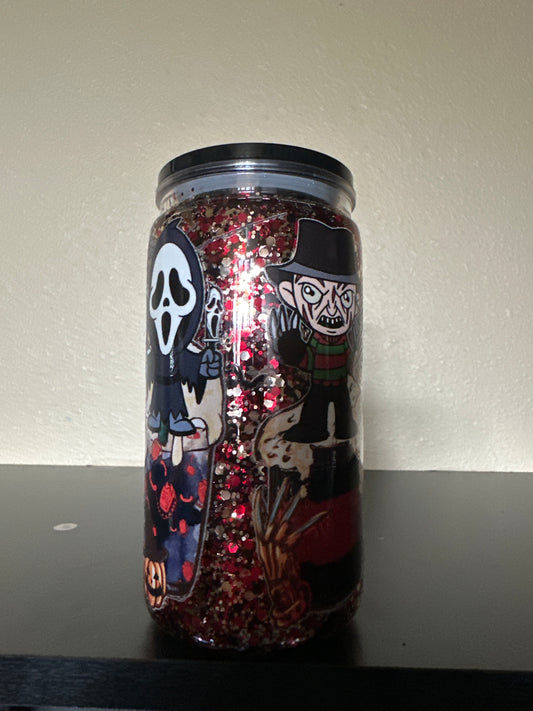 Creepy suspended 16 ounce acrylic tumbler-discount for crack in decal
