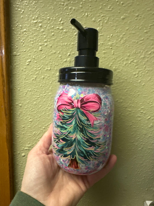 Christmas tree soap jar