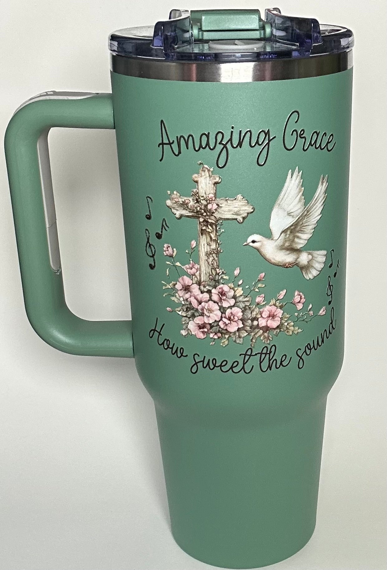 40 ounce Sage Green Amazing Grace Tumbler