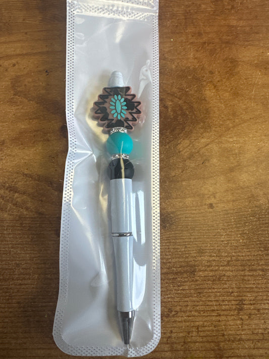 Western Black and Turquoise Pen