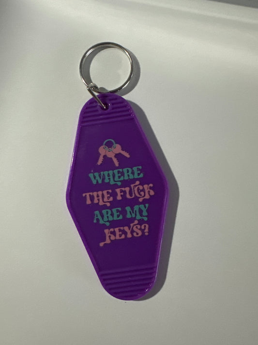 My Keys Purple Keychain
