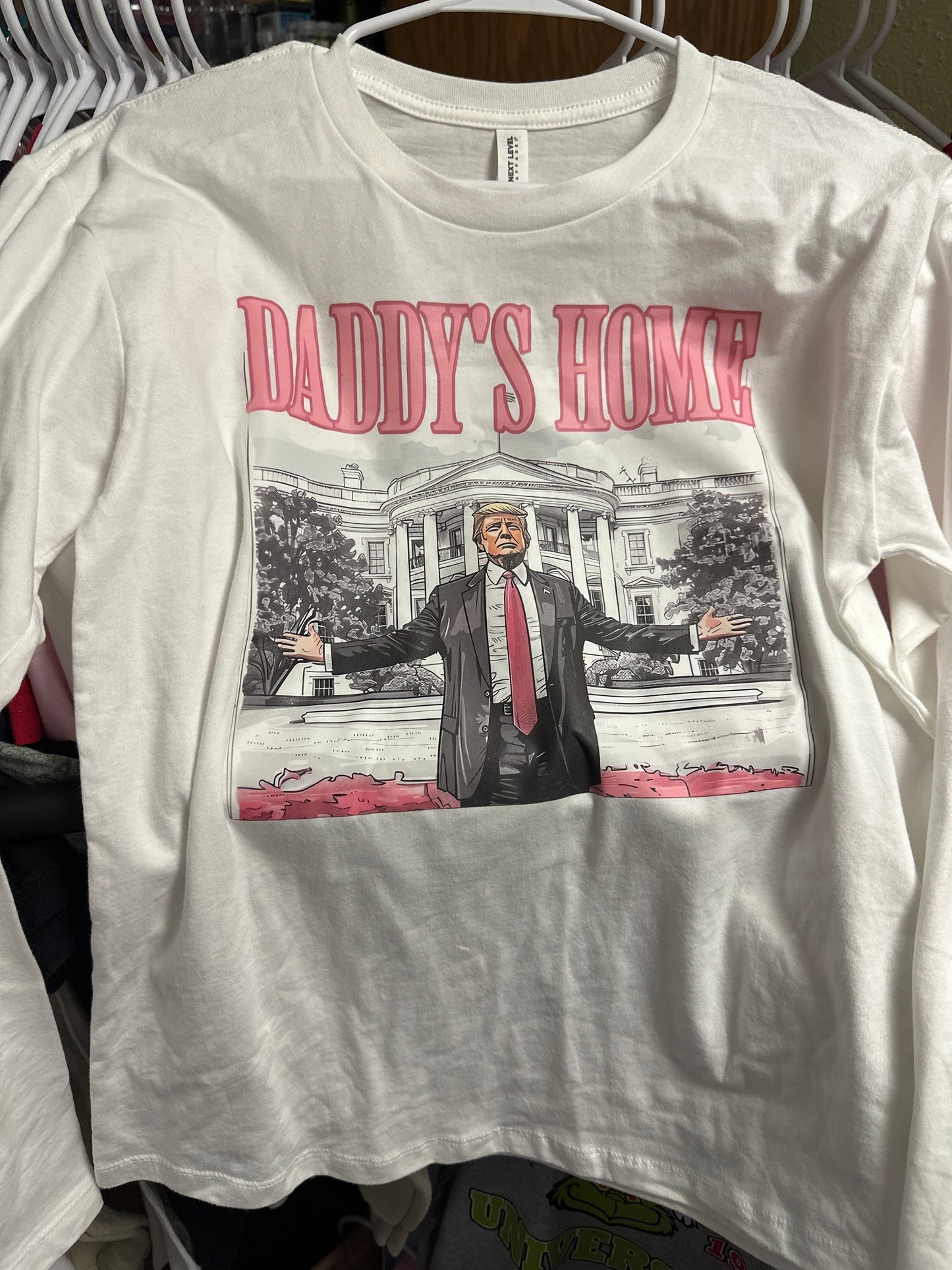 Next Level Long Sleeve White Shirt Size Medium Daddy’s Home