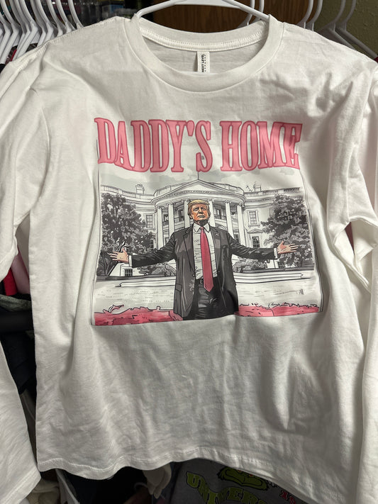 Next Level Long Sleeve White Shirt Size Medium Daddy’s Home