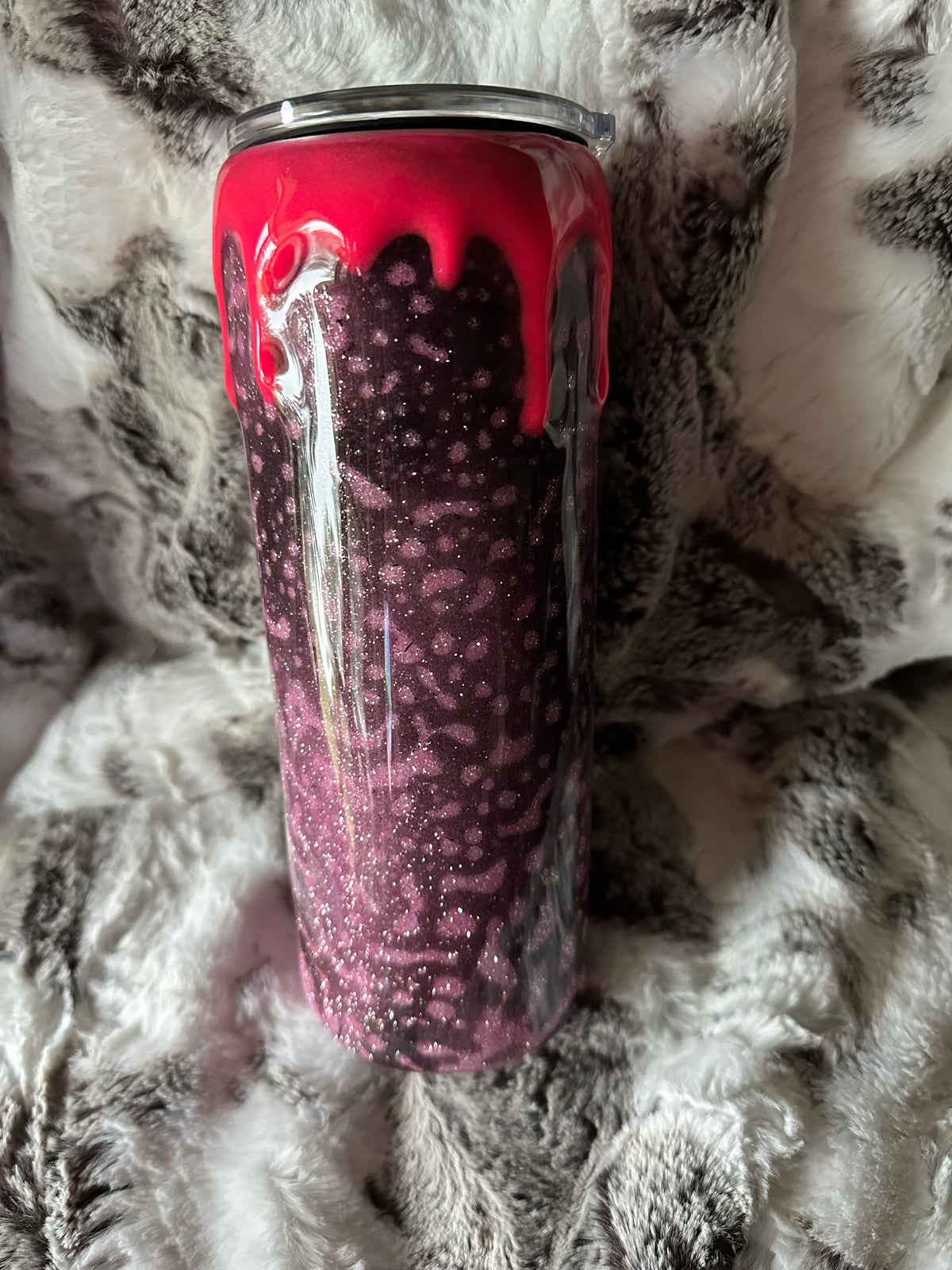 Halloween 20 ounce hot pink glow drip tumbler