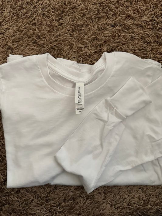 Bella Canvas Kid’s Long Sleeve White Shirt
