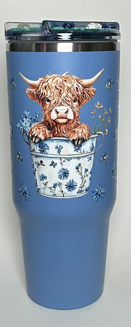 30 ounce Steel Blue Heifer Tumbler