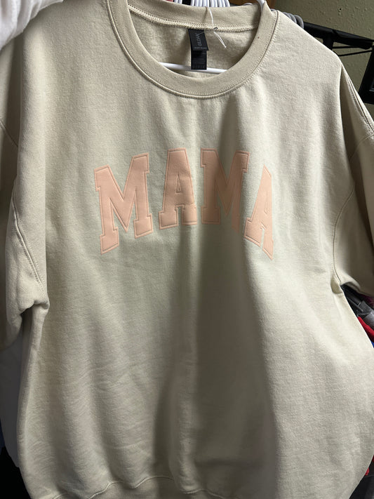 Sand Gildan size large Mama Crewneck
