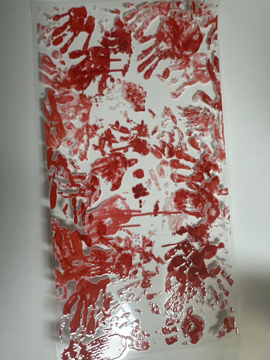 Bloody hand Print cup wrap