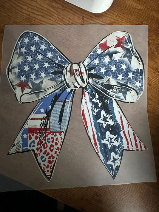 America Bow Distressed Transfer