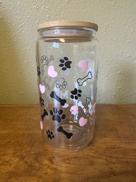 Dog Mom Glass Cup